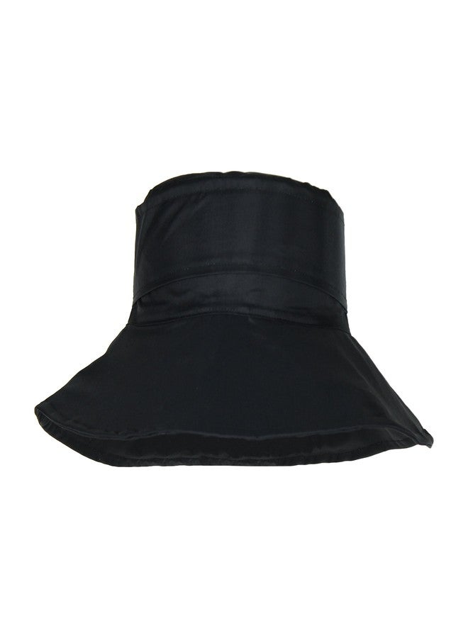 FLH Black Packable Bucket Rain Hat w/ Buckle, 3.5 inch Wide Brim - Image 2